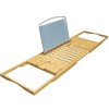 Hastings Home Hastings Home Bamboo Bath Caddy Wood Bathtub Tray with Extending Secure Cupholders and Phone Holder 952850SSD